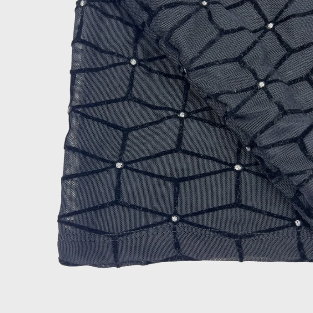 SHEIN Black Geo Mesh Long Sleeve T-Shirt - Picture 7 of 10